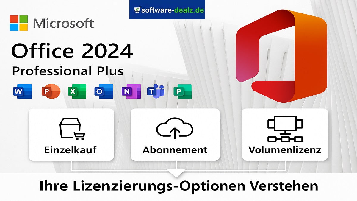 Microsoft Office 2024 Professional Plus Lizenzierungs- und Kaufratgeber mit Informationen zu Einzelkauf, Abonnement und Volumenlizenz.