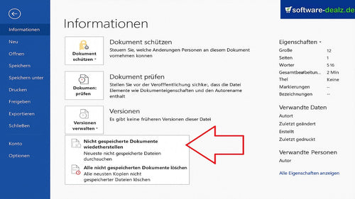 So stellen Sie ungespeicherte Dokumente in Office 2024 wieder her (Word, Excel, PowerPoint)